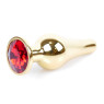Анальний затор Boss Series - Jewellery Gold BUTT PLUG Red