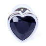 Анальний затор Boss Series - Jewellery Silver Heart PLUG Black S