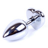 Анальний затор Boss Series - Jewellery Silver Heart PLUG Black S