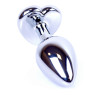 Анальний затор Boss Series - Jewellery Silver Heart PLUG Black S