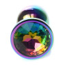 Металева анальна пробка Multicolour Metal Plug Rainbow, діаметр 2,8 см, довжина 7 см, розмір S