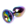 Металева анальна пробка Multicolour Metal Plug Rainbow, діаметр 2,8 см, довжина 7 см, розмір S