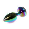Металева анальна пробка Multicolour Metal Plug Rainbow, діаметр 2,8 см, довжина 7 см, розмір S