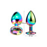 Металева анальна пробка Multicolour Metal Plug Rainbow, діаметр 2,8 см, довжина 7 см, розмір S