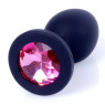 Силіконовий анальний затор Boss Series - Jewellery Black Silicon PLUG Small Pink S