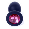 Силіконовий анальний затор Boss Series - Jewellery Black Silicon PLUG Small Pink S
