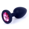 Силіконовий анальний затор Boss Series - Jewellery Black Silicon PLUG Small Pink S