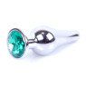 Анальний затор Boss Series - Jewellery Silver BUTT PLUG Green