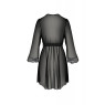 Пеньюар Passion AMBERLY PEIGNOIR black 4XL/5XL, пояс у комплекті
