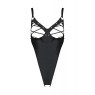 Боді з екошкіри Passion CELINE BODY 6XL/7XL black, з доступом, відкритий