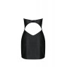 Мінісукня з екошкіри Passion CELINE CHEMISE 6XL/7XL, black, шнурівка, трусики в комплекті