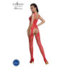 Бодістокінг Passion ECO BS004 red відкритий доступ, імітація підв’язок, квітковий декор