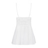 Сатиновий пеньюар з мереживом Obsessive 810-BAB-2 babydoll & thong S/M, білий, пеньюар, танга