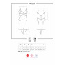 Сатиновий мереживний корсет Obsessive 810-COR-2 babydoll & thong L/XL, білий, корсет, танга