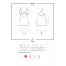 Сатиновий комплект для сну з мереживом Obsessive 828-CHE-1 chemise & thong S/M, чорний, сорочка, стр