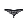 Мереживні танги з доступом Obsessive 828-THC-1 crotchless thong L/XL, чорні