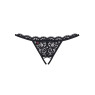 Мереживні танги з двома отворами Obsessive 831-THC-1 crotchless thong S/M, чорні, бантики