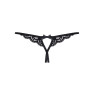 Мереживні танги з двома отворами Obsessive 831-THC-1 crotchless thongL/XL, чорні, бантики