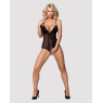 Сітчастий боді з відкритими сідницями Obsessive 841-TED-1 teddy S/M, чорний