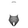Бодістокінг з ефектом шнурівки Obsessive B113 teddy S/M/L відкрита спина, халтер, з доступом