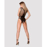 Сітчастий бодістокінг з доступом Obsessive B115 teddy S/M/L, чорний