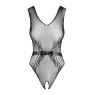 Сітчастий бодістокінг з доступом Obsessive B115 teddy S/M/L, чорний