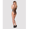 Бодістокінг із великої сітки з доступом Obsessive B117 teddy S/M/L, чорний
