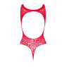 Ажурний бодістокінг із ефектом шнурівки Obsessive B120 teddy red S/M/L, червоний