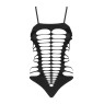 Бодістокінг із поперечними вирізами Obsessive B122 teddy S/M/L, чорний