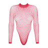 Сітчастий бодістокінг із довгим рукавом Obsessive B126 teddy red S/M/L, червоний