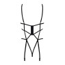 Боді зі стреп із доступом Obsessive Badossa crotchless teddy L/XL, чорний