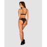Еротичний комплект під латекс зі стрепами Obsessive Bagirela 2-pcs set S/M, чорний, під леопард