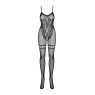 Бодістокінг Obsessive Bodystocking F213 S/M/L, імітація мереживного боді та резинки для панчіх