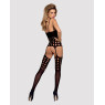 Бодістокінг Obsessive Bodystocking G310 S/M/L, топ, панчохи, підв’язки, круглі вирізи
