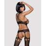 Бодістокінг Obsessive Bodystocking G313 S/M/L, шнурівка, геометричний декор
