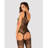 Бодістокінг Obsessive Bodystocking G323 S/M/L black, малюнок бджоли та метелика