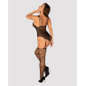 Ажурний бодістокінг під павутину Obsessive Bodystocking G325 black S/M/L, чорний, комбінезон, імітац