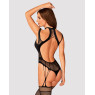 Ажурний бодістокінг з отворами Obsessive Bodystocking G327 black S/M/L, чорний, комбінезон, з доступ