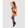 Ажурний бодістокінг з отворами Obsessive Bodystocking G327 black S/M/L, чорний, комбінезон, з доступ