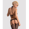 Сітчастий бодістокінг з імітацією топа, пояса та панчохи Obsessive Bodystocking N108 S/M/L, чорний,
