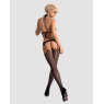 Сітчастий бодістокінг з імітацією топа, пояса та панчохи Obsessive Bodystocking N108 S/M/L, чорний,