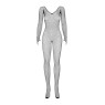 Сітчастий бодістокінг із довгим рукавом Obsessive Bodystocking N109 black S/M/L, чорний, комбінезон,