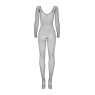 Сітчастий бодістокінг із довгим рукавом Obsessive Bodystocking N109 black S/M/L, чорний, комбінезон,