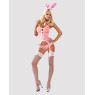 Еротичний костюм зайчика Obsessive Bunny suit 4 pcs costume pink S/M, рожевий, топ з підв’язками, тр