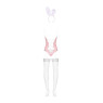 Еротичний костюм зайчика Obsessive Bunny suit 4 pcs costume pink L/XL, рожевий, топ з підв’язками, т