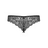 Мереживні танга з доступом Obsessive Contica crothchles thong S/M, чорні