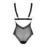 Мереживне боді з декольте Obsessive Estiqua teddy M/L, чорне, широкі лямки