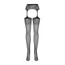 Сітчасті панчохи-стокінги з імітацією гартерів Obsessive Garter stockings S500S/M/L, чорні, з доступ
