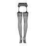 Сітчасті панчохи-стокінги з імітацією гартерів Obsessive Garter stockings S500S/M/L, чорні, з доступ