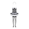 Еротичний костюм покоївки зі спідницею Obsessive Housemaid 5 pcs costume L/XL, чорно-білий, топ з пі